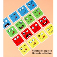 Set 16 Cuburi Montessori + 64 Carti Challenge, +3 Ani, Lemn Natural, Vopsea Non-Toxica