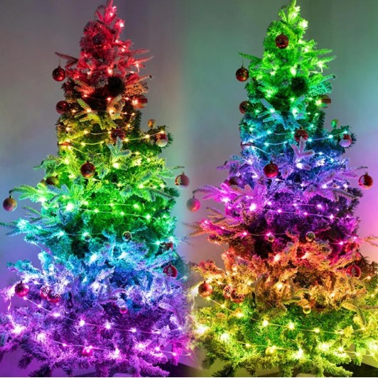 Instalatie de Craciun Smart, cu control din Aplicatie mobila, LED, Wireless, RGB, 5 m Instalatie de Craciun Smart, cu control din Aplicatie mobila, LED, Wireless, RGB, 5 m