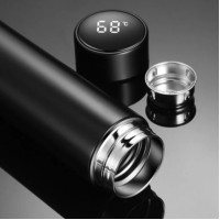 1+1 Gratis Termos digital din inox, 500ml, metine rece 24 ore si cald pana la 18 ore, 500 ml fiecare