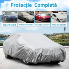 Prelata auto impermeabila, 3 Straturi, Protectie Grindina, Marime XL, 540x175x120 cm, Moderna, Gri