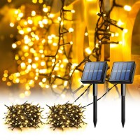 1 + 1 Gratis Instalatie solara 100 LED, exterior, Alb cald