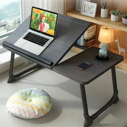 Masa pliabila laptop, suport pentru pahar, reglabila pe inaltime 5 pozitii, 55.3 x 24 x 32 cm, negru Masa pliabila laptop, suport pentru pahar, reglabila pe inaltime 5 pozitii, 55.3 x 24 x 32 cm, negru