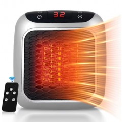 Aeroterma portabila, 800W, cu telecomanda, 2 setari de caldura, timer 12h, display LED 12 x 13 cm