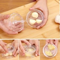 Zdrobitor de Usturoi, Multifunctional, din Plastic, Prin Rasucire, 4 x 7.5 cm, Transparent