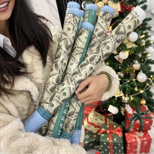 1+1 Gratis Tub Confetti cu Bani, Confetii Asortate Model Dolari, Eliberare prin Rasucire, Multicolor