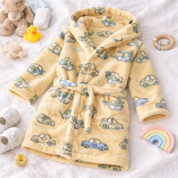 Halat Best Babies pufos absorbant cocolino pentru bebelusi 2-4 ani, cu gluga si cordon, unisex