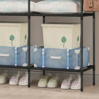 Cuier dressing triplu cu rafturi si bare pentru umerase, 173 x 36 x 160 cm, Negru Cuier dressing triplu cu rafturi si bare pentru umerase, 173 x 36 x 160 cm, Negru