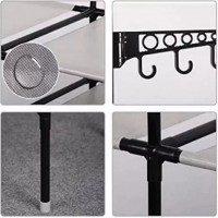 Cuier dressing triplu cu rafturi si bare pentru umerase, 173 x 36 x 160 cm, Negru Cuier dressing triplu cu rafturi si bare pentru umerase, 173 x 36 x 160 cm, Negru