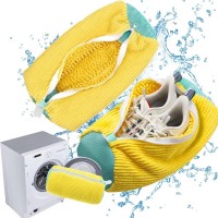 1+1 Gratis Sac cu ciucuri pentru spalare si uscare incaltaminte, protectie reutilizabila, cu fermoar