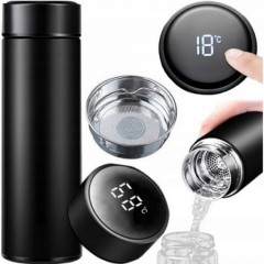 Termos Smart cu afisaj LED, 500 ml, Negru Termos Smart cu afisaj LED, 500 ml, Negru