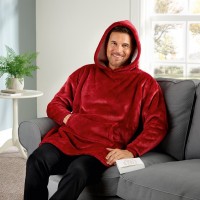 1+1 Gratis Patura unisex cocolino tip hanorac, cu gluga, calduroasa si pufoasa. Marime universala