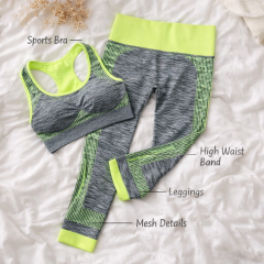 Costum complet pentru Fitness si Yoga cu Top/Bustiera si Colanti