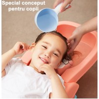 Suport pliabil pentru spalat parul, pentru Copii, cu Scurgere, Antialunecare, Reglabil, cu Manere