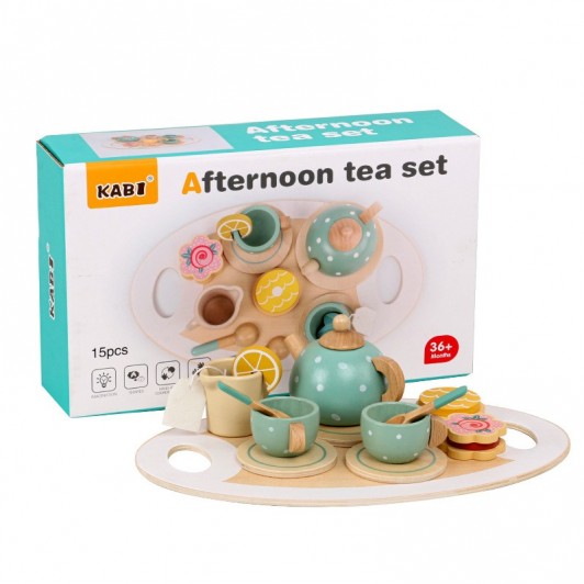 Set de Ceai Afternoon Tea din Lemn, 15 Piese, Multicolor, - O Alegere Sigură pentru Bucuria Copiilor Set de Ceai Afternoon Tea din Lemn, 15 Piese, Multicolor, - O Alegere Sigură pentru Bucuria Copiilor