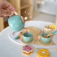 Set de Ceai Afternoon Tea din Lemn, 15 Piese, Multicolor, - O Alegere Sigură pentru Bucuria Copiilor Set de Ceai Afternoon Tea din Lemn, 15 Piese, Multicolor, - O Alegere Sigură pentru Bucuria Copiilor