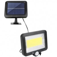 Proiector cu incarcare solara, 100 LED, grila pe inductie, montaj pe perete + panou solar, cablu 5m