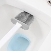 Set 3 Perii pentru Toaleta, Perie Zimtata, Cap Flexibil, Suport Adeziv pentru Montarea pe Perete