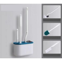 Set 3 Perii pentru Toaleta, Perie Zimtata, Cap Flexibil, Suport Adeziv pentru Montarea pe Perete