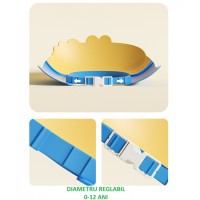 Casca de Dus 0-12 Ani, Previne Scurgerea Apei si Samponului pe Fata, Ajustabila, Model Crocodil