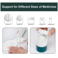 Cutie Pastile 4 in 1, Organizare, Pahar Apa, Taiere, Sfaramare, cu Lama din Inox