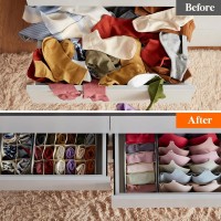 1+1 Gratis Cutie De Depozitare, Pentru Lenjerie, Sosete Si Sutiene, Material Textil, 6 Compartimente 1+1 Gratis Cutie De Depozitare, Pentru Lenjerie, Sosete Si Sutiene, Material Textil, 6 Compartimente