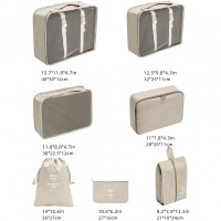 Set de 7 genti organizatoare pentru calatorie, dimensiuni diferite, material durabil, fermoare duble