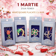 Set 40 brose placate cu aur 24k, martisoare diverse modele, 4 modele x 10 bucati din fiecare model Set 40 brose placate cu aur 24k, martisoare diverse modele, 4 modele x 10 bucati din fiecare model