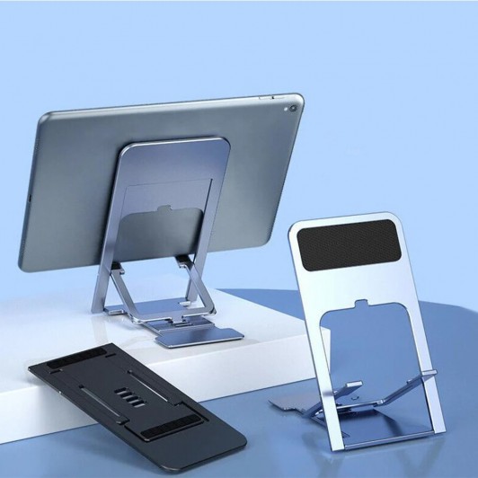 1 + 1 Gratis Suport universal pliabil pentru telefon mobil si tableta, 4 trepte de reglare inaltime