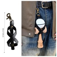 Husa profesionala pentru Kendama, PVC rezistent, Catarama cu Agatare, Forma Breloc, Negru, 12 x 6 cm