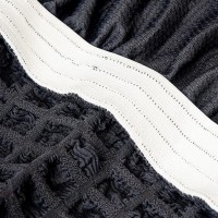 Husa creponata universala canapea 3 locuri, gri inchis, cu volane, bumbac, rezistenta la apa Husa creponata universala canapea 3 locuri, gri inchis, cu volane, bumbac, rezistenta la apa