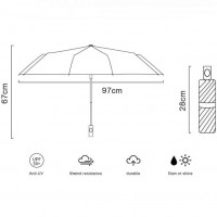 Umbrela de Ploaie Unisex automata calitativa cu interior negru, 96 x 67 cm, Bej deschis