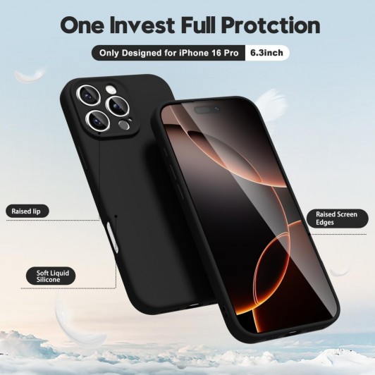 Husa de Protectie Matte TPU, Apple iPhone 16 Pro MAX, Protectie Camera, Antisoc, Antizgariere, Negru