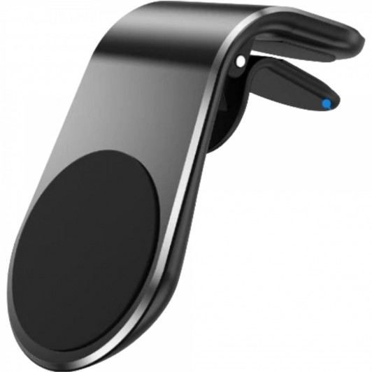 Suport auto cu magneti puternici neodim, pentru telefon, cu prindere pe grila de ventilatie, Negru