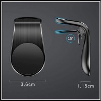 Suport auto cu magneti puternici neodim, pentru telefon, cu prindere pe grila de ventilatie, Negru