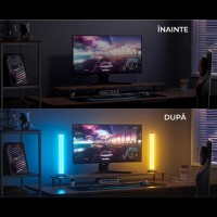 Set 2 lampi ambientale Smart RGB, Sincronizare sunet