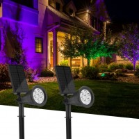 1 + 1 Gratis Proiector solar RGB fara fir, incarcare solara, Multicolor