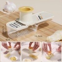 Razatoare Manuala 3in1, cu Recipient Stocare, din Plastic si Otel Inoxidabil, Multifunctionala, Alb