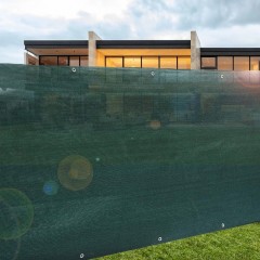 Plasa verde gard de umbrire antivant, cu inele, 160 gr/mp, 1.7 x 25 m