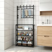 Cuier metalic + Pantofar cu 4 rafturi, pachet 2 in 1 pentru incaperi mici, hol, living, birou