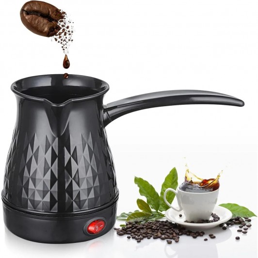 Ibric electric pentru Cafea, Lapte, Ceai, 500W, 500 ML, Negru