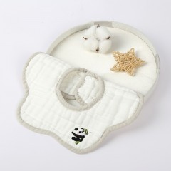 Baveta in Forma de floare, din Bumbac, 8 straturi, 0-36 Luni, Rezistenta la Apa 26 x 29 cm