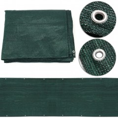 1 + 1 Gratis Plasa verde gard de umbrire antivant, cu inele, 160 gr/mp, 2 x 10 m