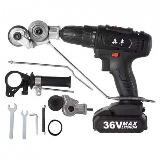 Adaptor mandrina, foarfeca pentru taiere tabla pentru bormasina, cu maner Adaptor mandrina, foarfeca pentru taiere tabla pentru bormasina, cu maner