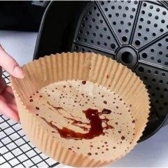 Set 100 bucati Hartie de copt pentru Friteuza / Air Frier, forma rotunda, 16 cm * 4.5 cm