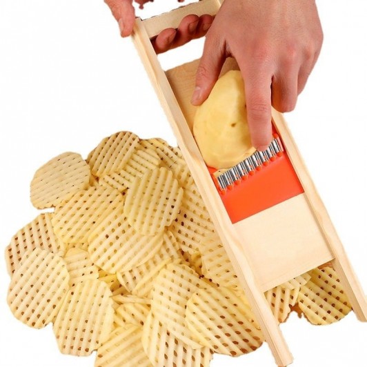 Razatoare tip mandolina pentru cartofi si legume, model valuri/zig-zag