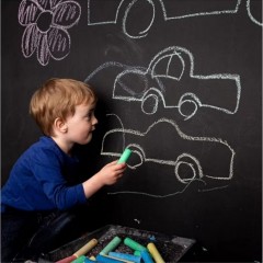 Tabla autocolanta de scris si desenat cu creta, pentru copii,