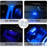 Set 2 lumini ambientale LED pentru interiorul masinii, reincarcabile 53 x 27 mm, 7 lumini multicolor