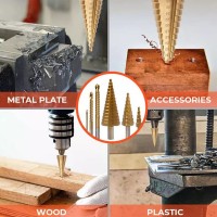 Trusa 6 burghie 3 burghie in trepte + 3 burghie cu rasucire, pentru metalel, lemn si ajustare gauri Trusa 6 burghie 3 burghie in trepte + 3 burghie cu rasucire, pentru metalel, lemn si ajustare gauri