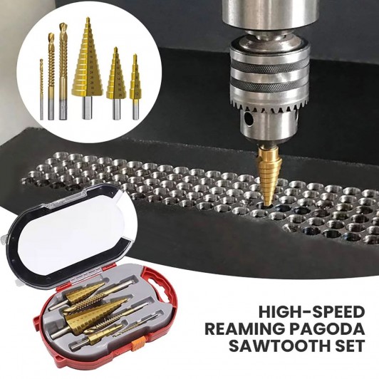 Trusa 6 burghie 3 burghie in trepte + 3 burghie cu rasucire, pentru metalel, lemn si ajustare gauri Trusa 6 burghie 3 burghie in trepte + 3 burghie cu rasucire, pentru metalel, lemn si ajustare gauri