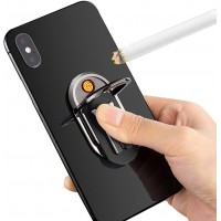 Bricheta electrica 2 in 1 cu incarcare USB si inel de suport dublu cu magnet pentru telefon